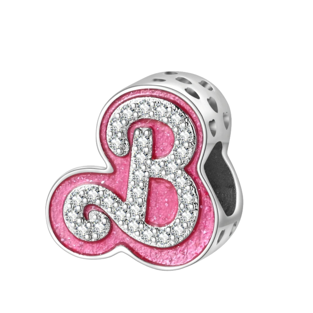 Charm Letra "B" con tono Rosa alrededor  - Bijuvera