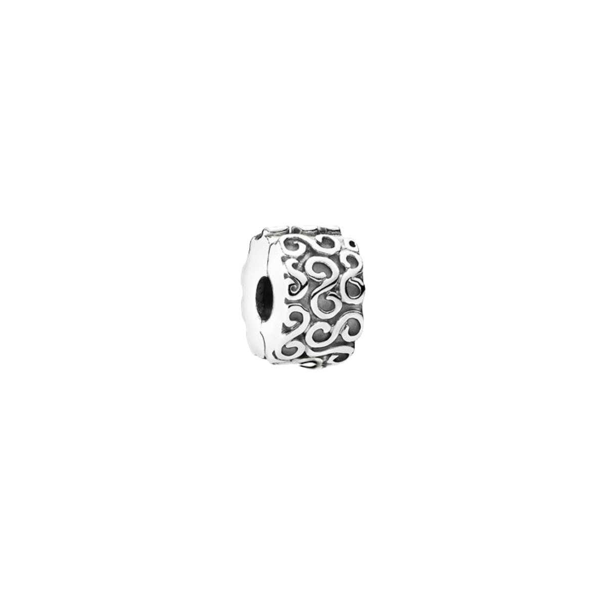 Charm Pandora Abalorio Clip Donna Argento Serpentina Nero - Bijuvera
