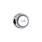 Personalisierbarer Pandora Charm Funkelnder Knopf aus 925er Sterling-Silber