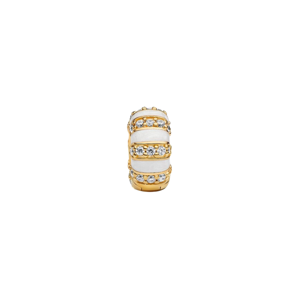 Charm Pandora Clip con Esmalte y Gemas en Color Oro