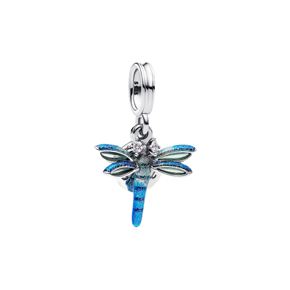 Charm Pandora Colgante Doble Libélula – Plata de Ley 925 con Diseño Inspirado en la Naturaleza
