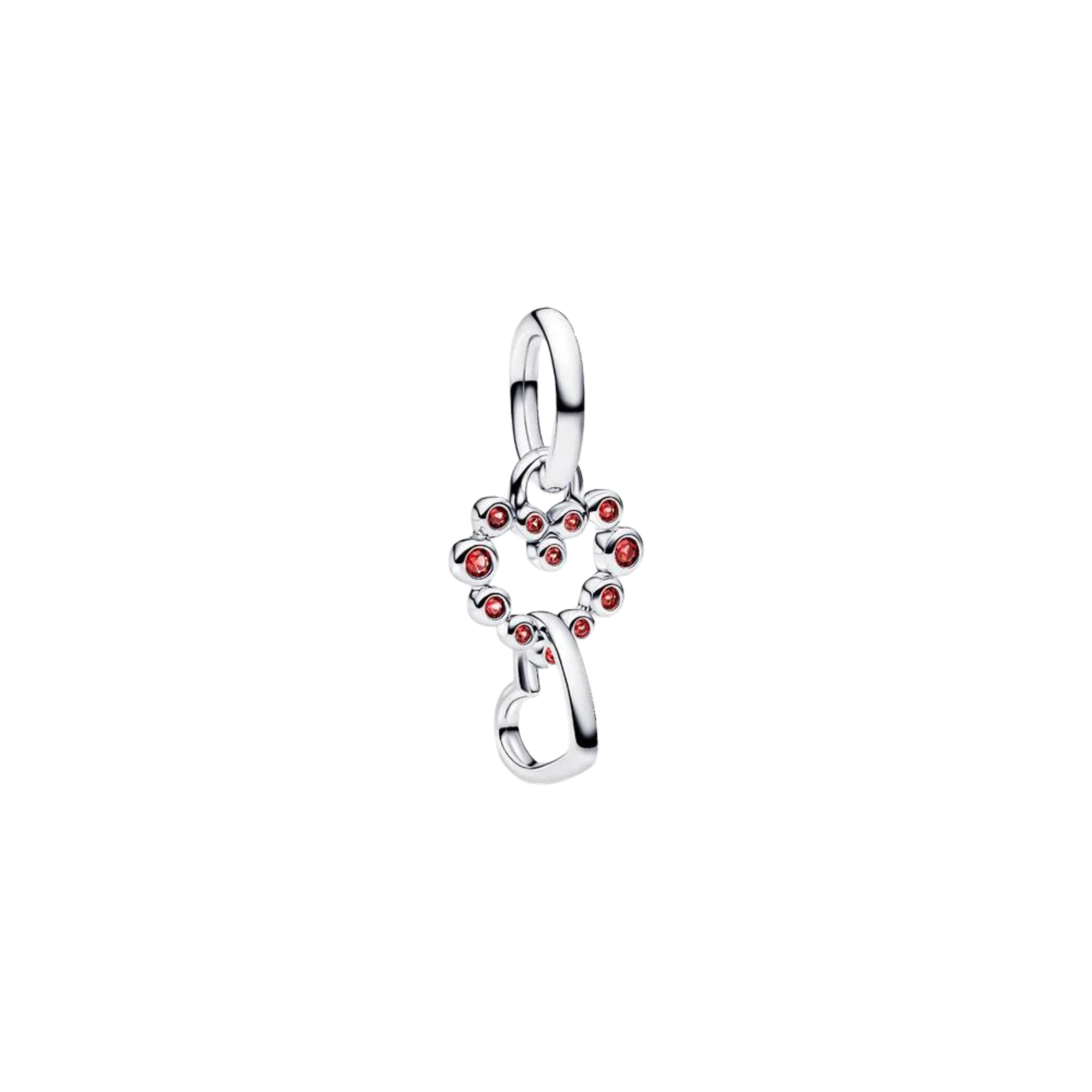 Charm Pandora Corazones Conectados y Gemas Rojas - Bijuvera