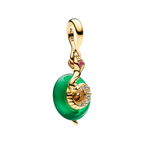 Charm Pandora Colgante Serpiente Verde – Cristal de Murano y Baño de Oro de 14k