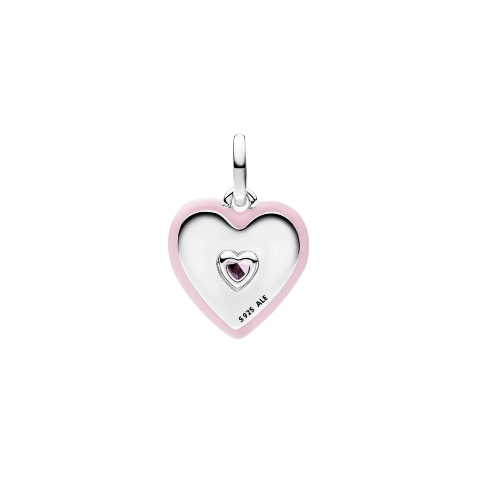 Charm Pandora Medallón Corazón Radiante Rosa - Bijuvera