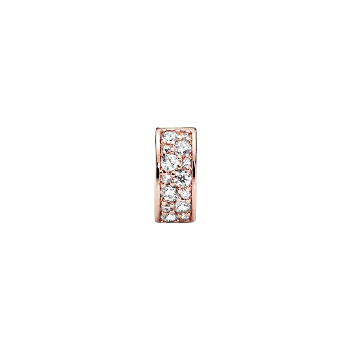 Pandora Clear Pavé Clip Charm in Rose Gold - Bijuvera