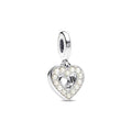 Charm Pandora Colgante Doble Corazón Blanco Anacarado - Bijuvera