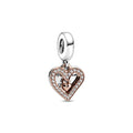 Charm Pandora colgante Plata primera ley Mujer Corazón Brillante - Bijuvera