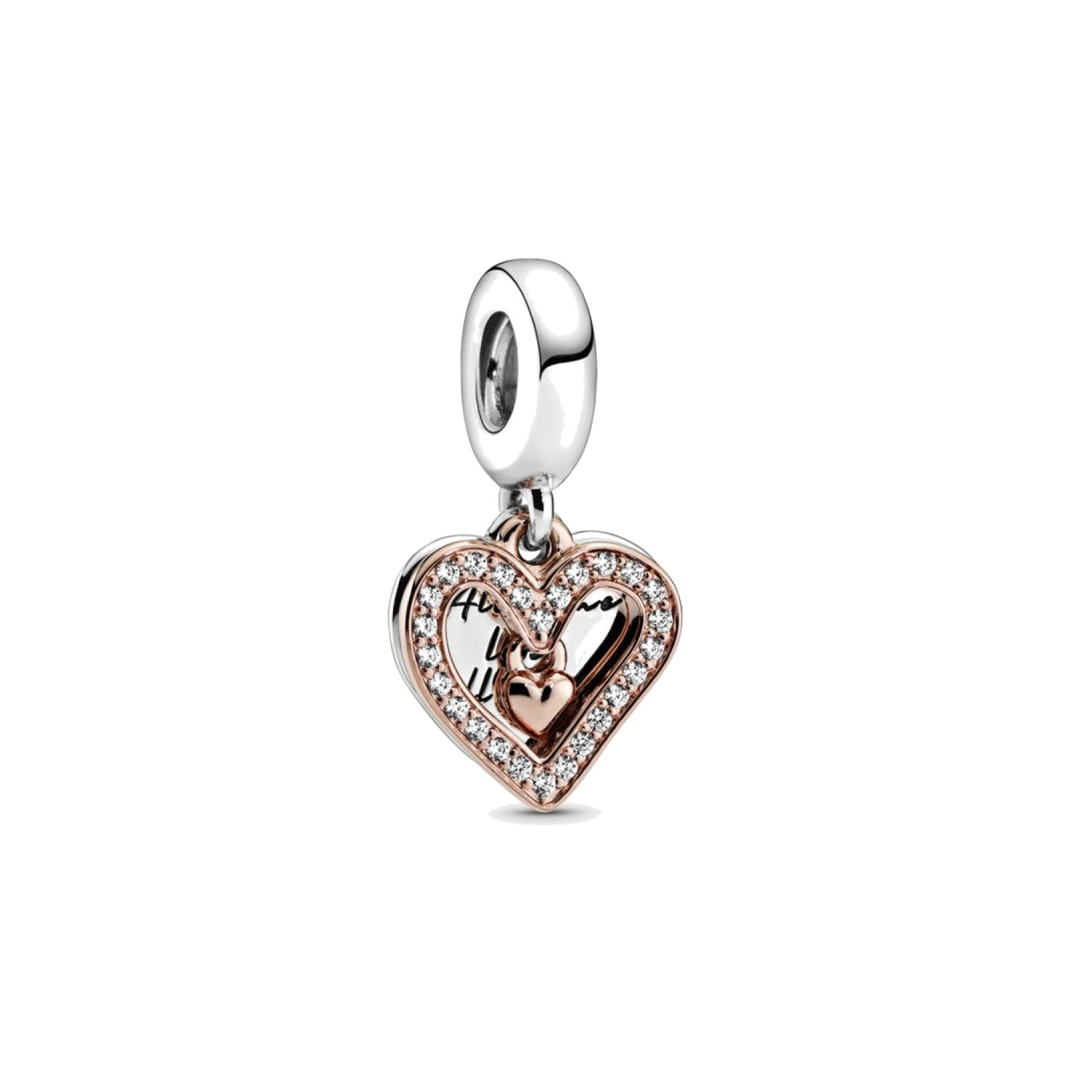 Charm Pandora colgante Plata primera ley Mujer Corazón Brillante - Bijuvera