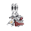 Charm Pandora Colgante Divisible Timón y Pumba El Rey León en Plata de Ley 925