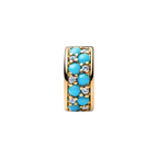 Charm de Clip Pandora Azul Agua con Recubrimiento en Oro de 14k