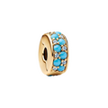Charm de Clip Pandora Azul Agua con Recubrimiento en Oro de 14k