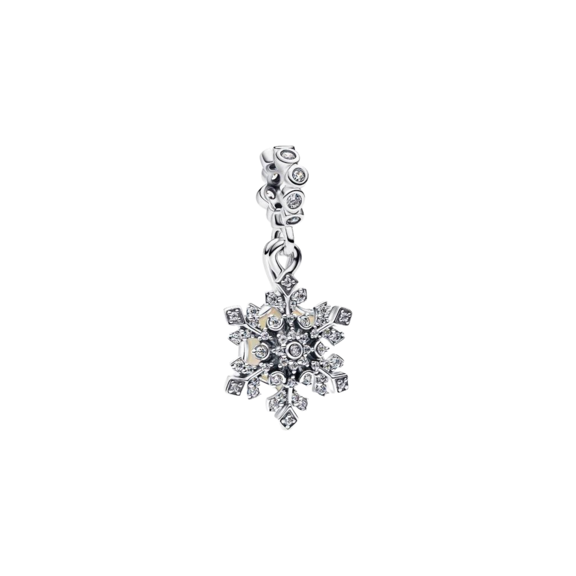 Charm Pandora Colgante Doble Copo de Nieve Opalescente - Bijuvera
