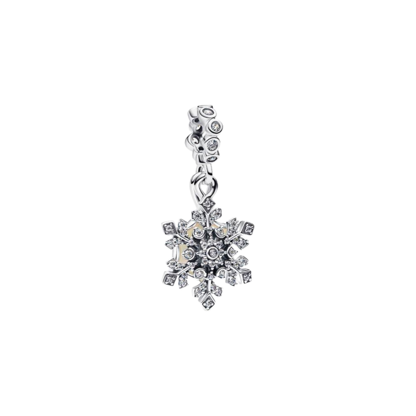Charm Pandora Colgante Doble Copo de Nieve Opalescente - Bijuvera