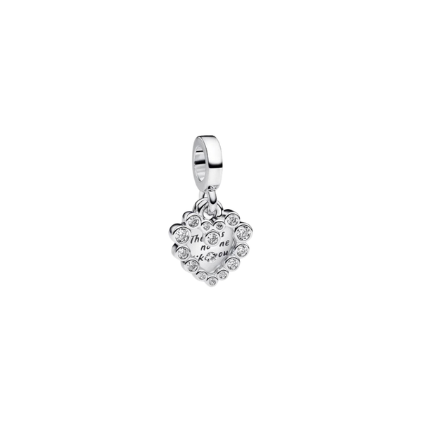 Charm Pandora Colgante Doble Corazón Brillante - Bijuvera