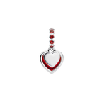 Charm Pandora Colgante Doble Corazón Cristal de Murano Rojo - Bijuvera