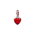 Charm Pandora Colgante Doble Corazón Cristal de Murano Rojo - Bijuvera