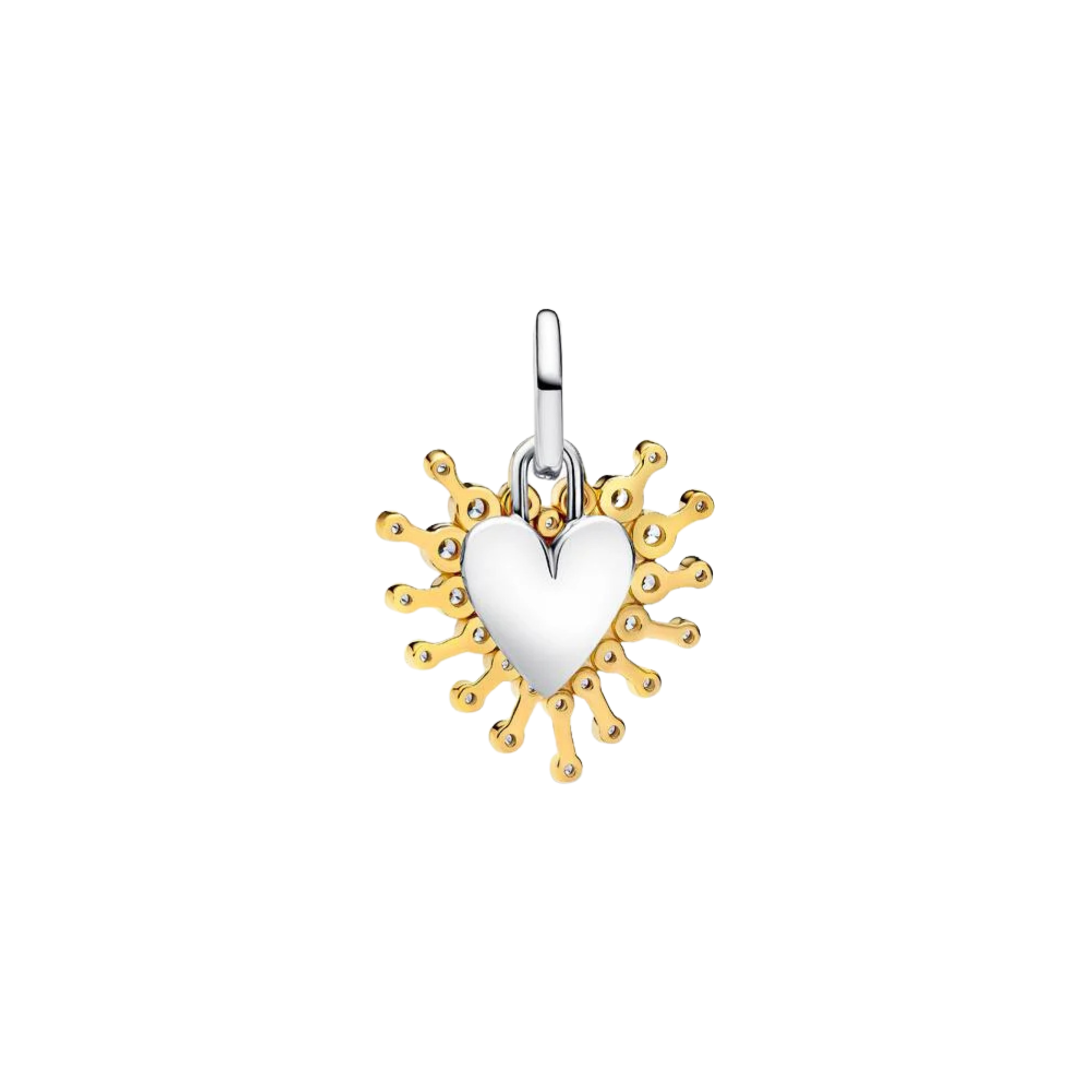Charm Pandora Colgante Doble Corazón Radiante - Bijuvera