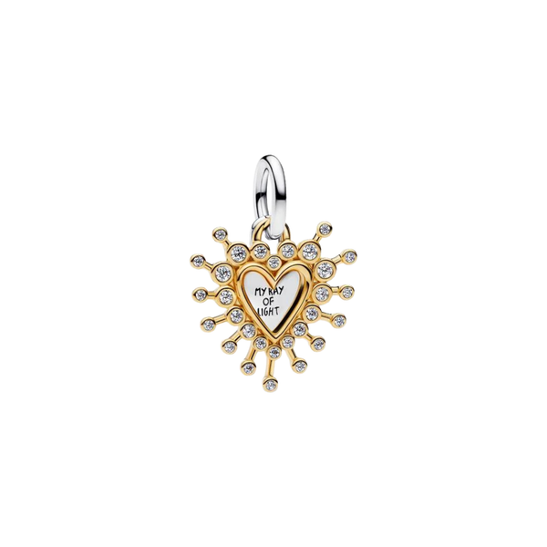 Charm Pandora Colgante Doble Corazón Radiante - Bijuvera