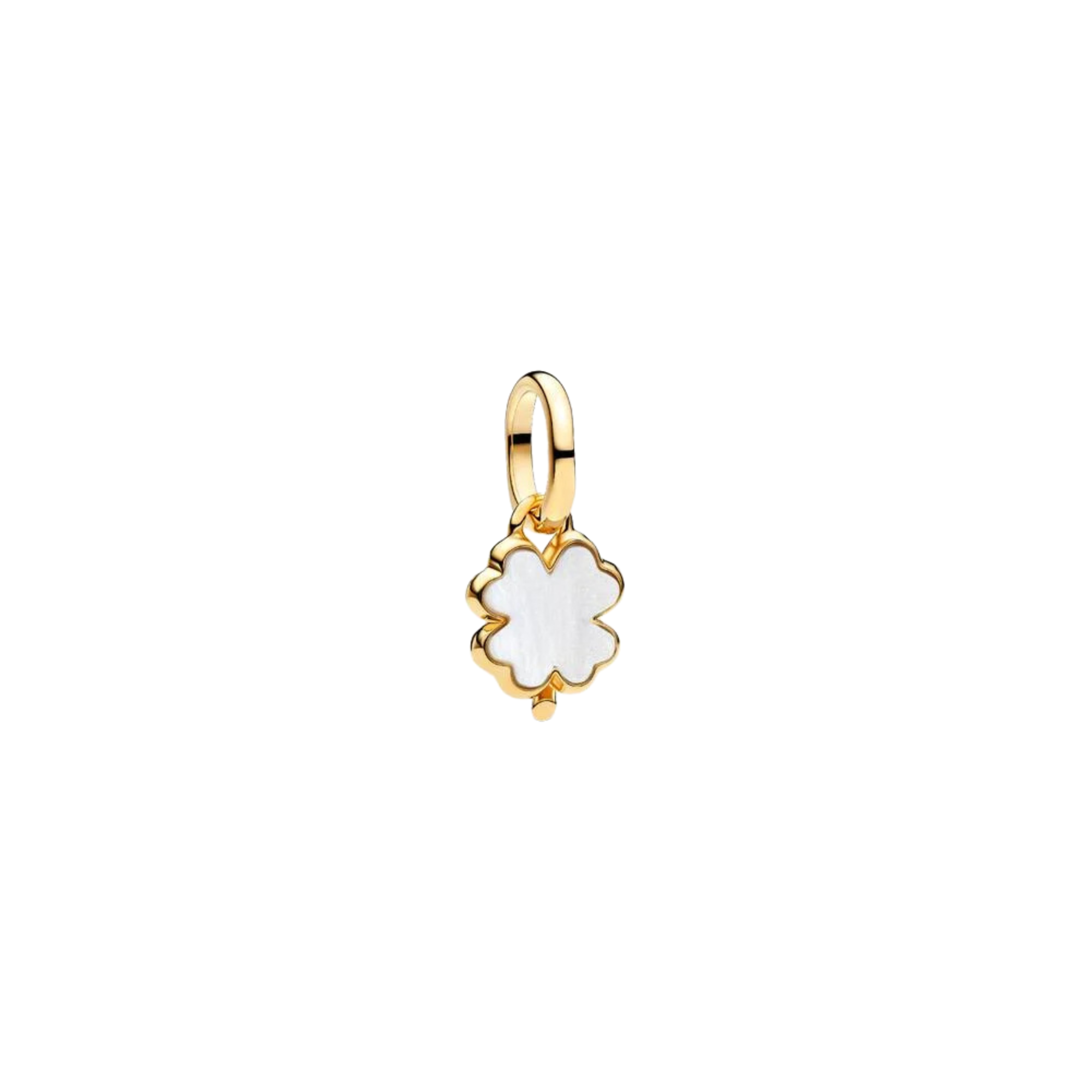 Charm Pandora Colgante Trébol de la Suerte Blanco - Bijuvera