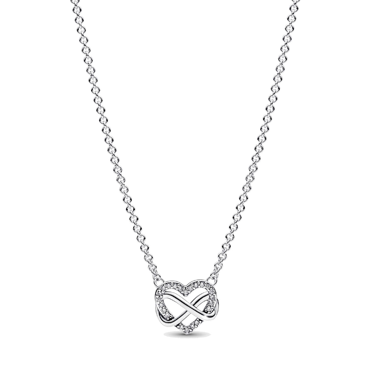 Collar Pandora Corazón Infinito Brillante - Bijuvera