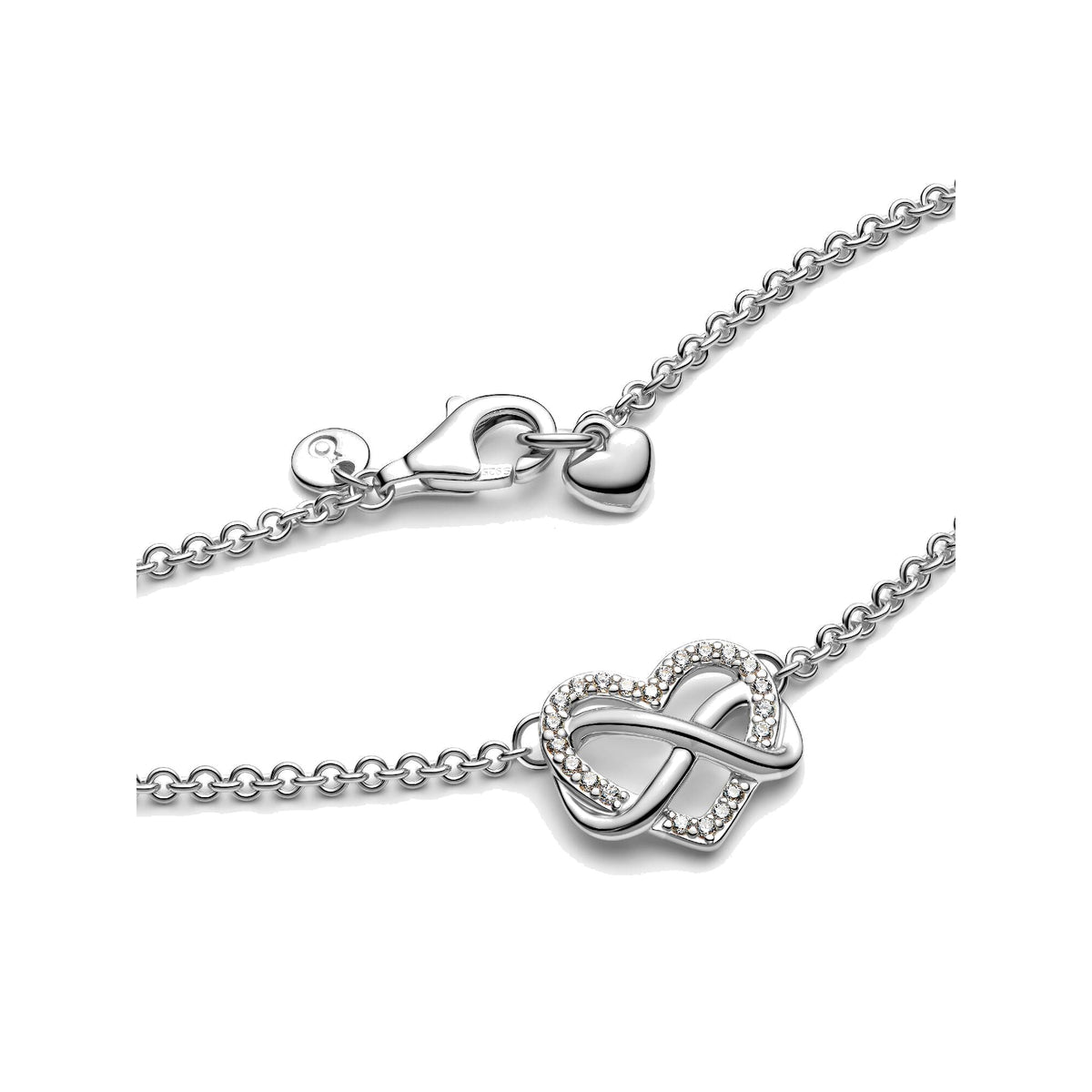 Collar Pandora Corazón Infinito Brillante - Bijuvera