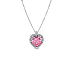 Collar Pandora Halo Corazón Rosa - Bijuvera