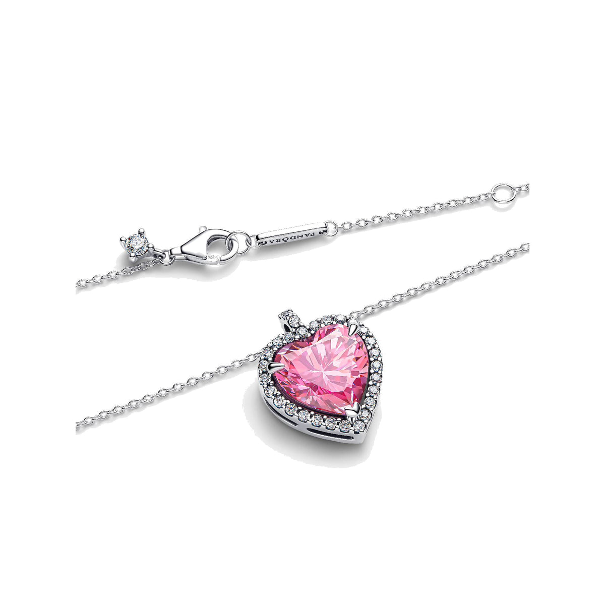 Collar Pandora Halo Corazón Rosa - Bijuvera