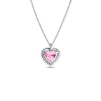 Collar Pandora Halo Corazón Rosa - Bijuvera