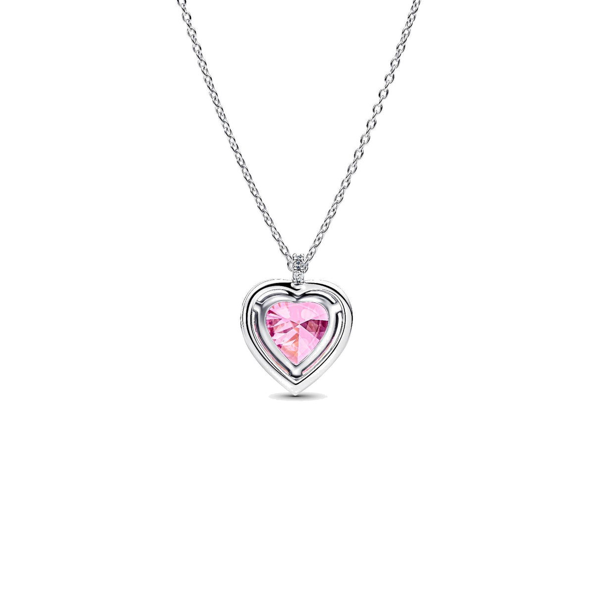 Collar Pandora Halo Corazón Rosa - Bijuvera