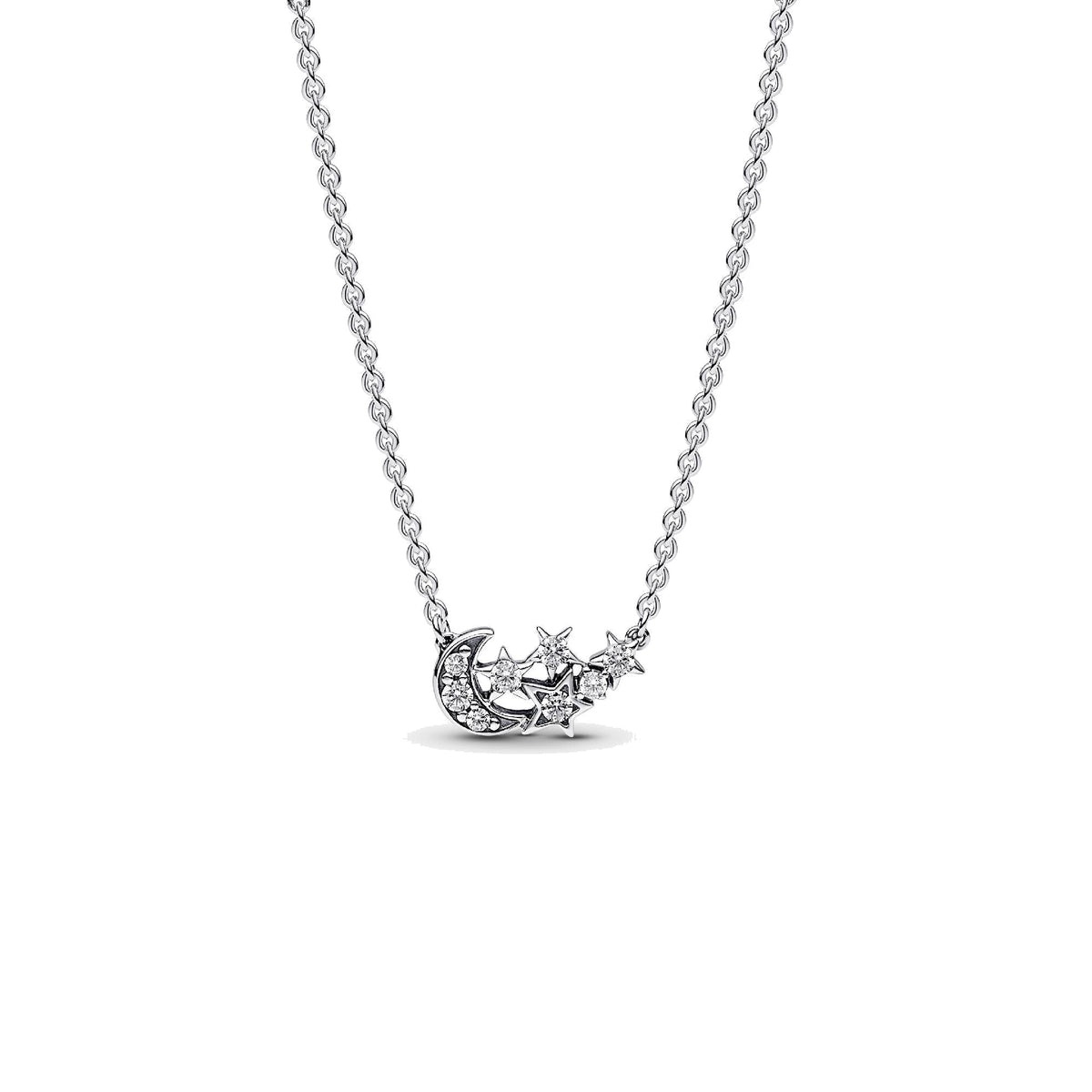 Collar Pandora Luna y Estrella Brillantes - Bijuvera