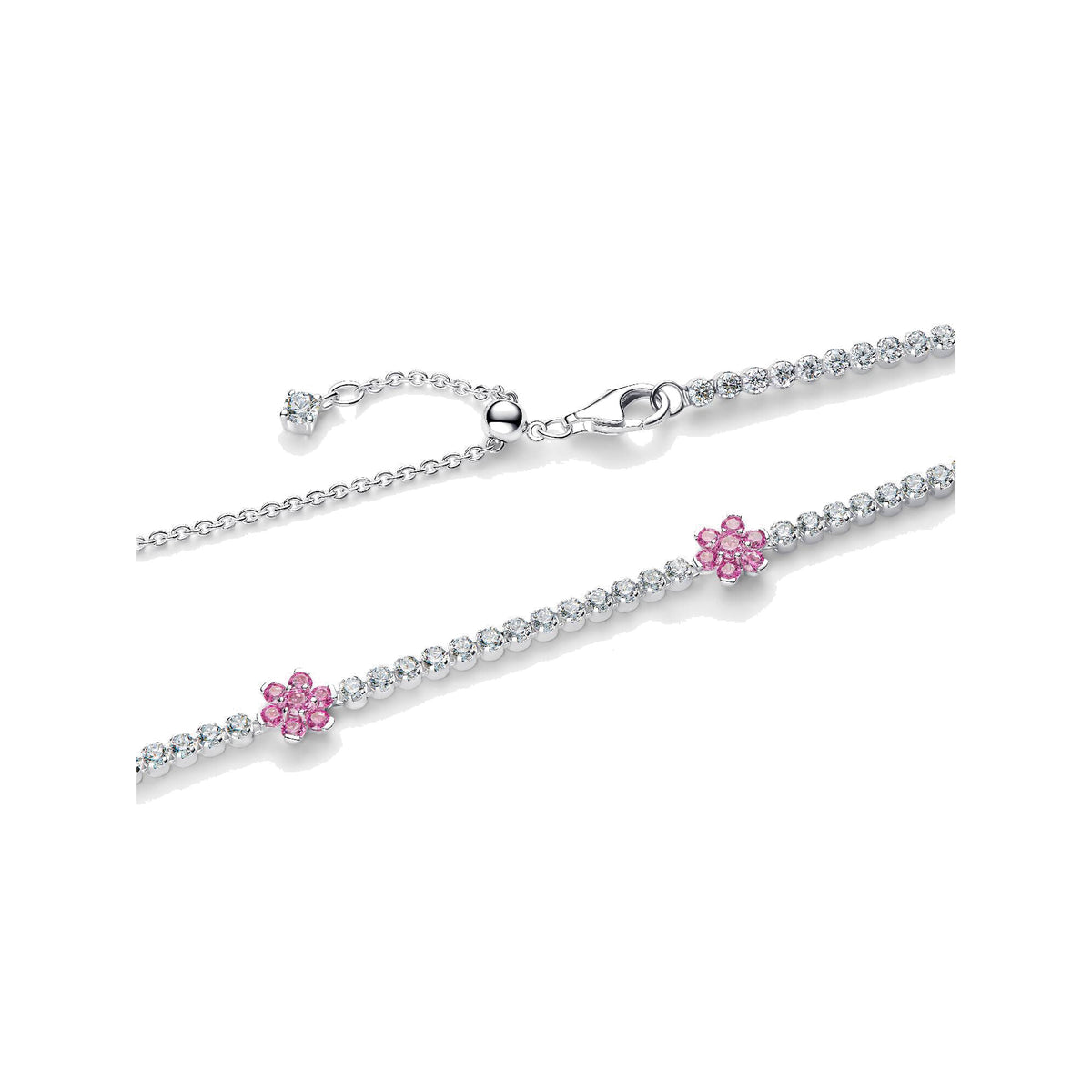 Collar Pandora Tenis Flor Rosa - Bijuvera