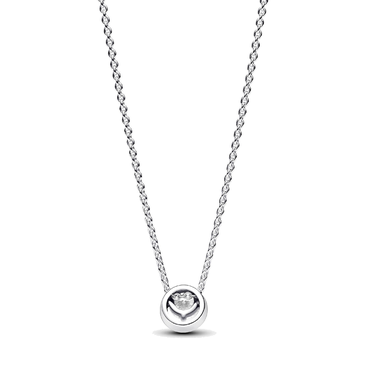 Collar Pandora con Colgante Brillante Halo Redondo - Bijuvera