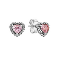 Pink Heart Stud Earrings - Bijuvera