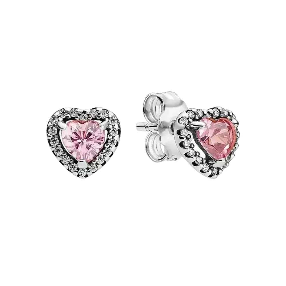 Pink Heart Stud Earrings - Bijuvera