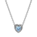 Halsband Hart Blauwe Hemel Glanzende Halo - Bijuvera