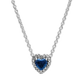 Halskette „Marineblauer Herz-Halo“ – Bijuvera