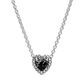 Collier Cœur Noir Halo Brillant - Bijuvera