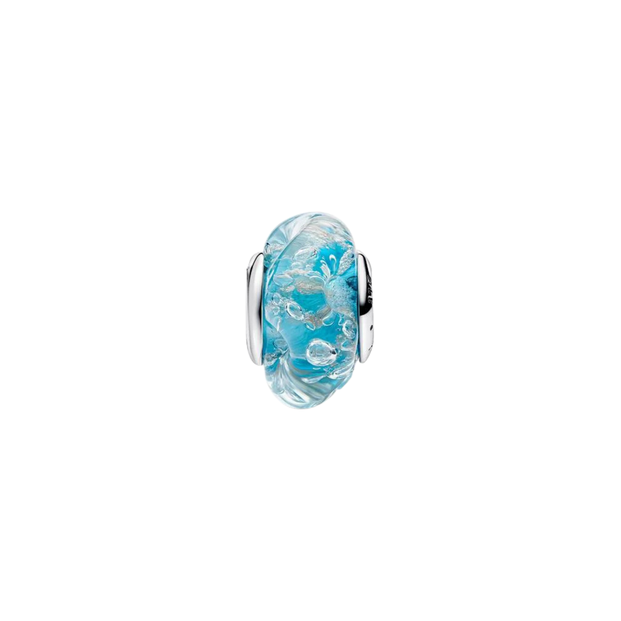 Charm Pandora Cristal de Murano Turquesa y Brillante - Bijuvera