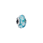 Charm Pandora Cristal de Murano Turquesa y Brillante - Bijuvera