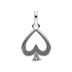 Charm Medallón Pandora ME As de Picas – Plata de Ley y Esmalte Negro Reversible