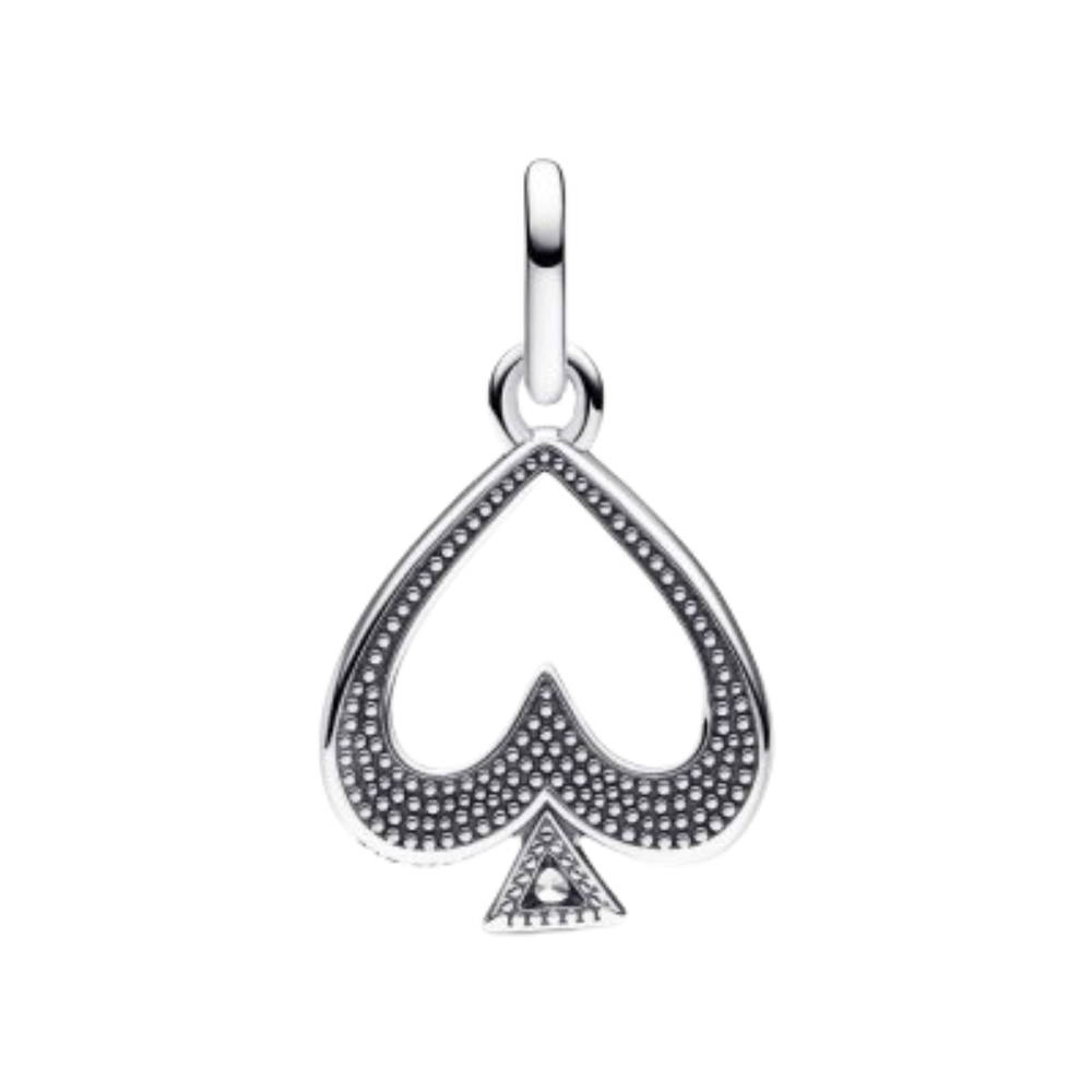 Charm Medallón Pandora ME As de Picas – Plata de Ley y Esmalte Negro Reversible