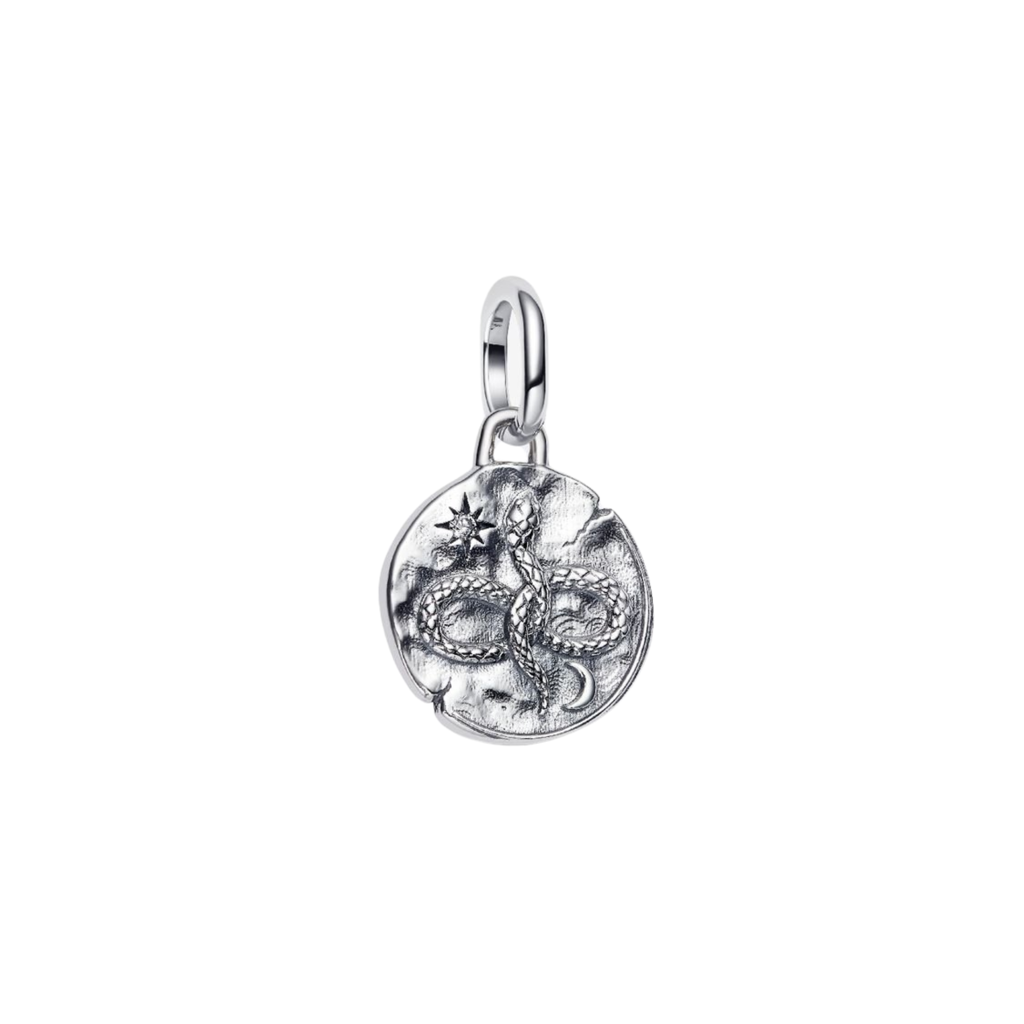 Charm Pandora Medallón Serpiente Infinita en Plata de Primera Ley