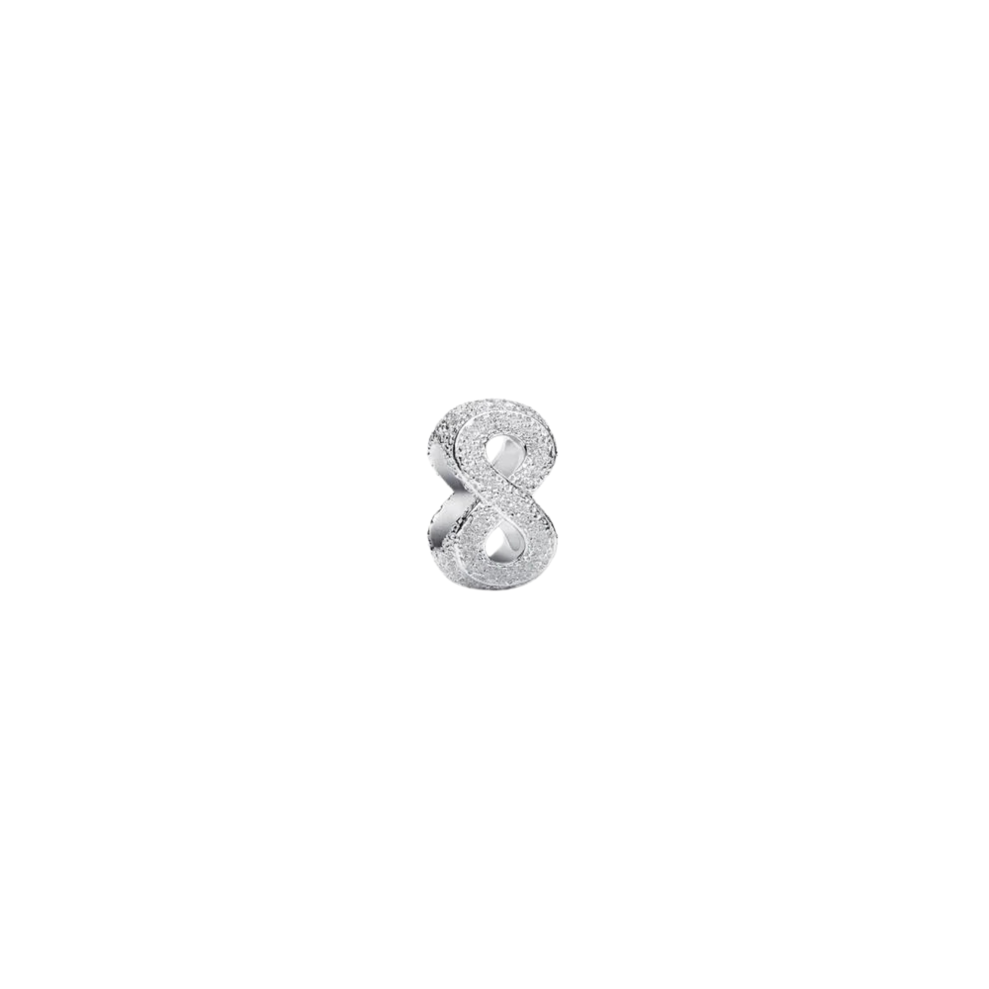 Charm Pandora Mini Símbolo Infinito Textura - Bijuvera