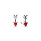 Pendientes Pandora Flecha y Corazón Cristal de Murano - Bijuvera