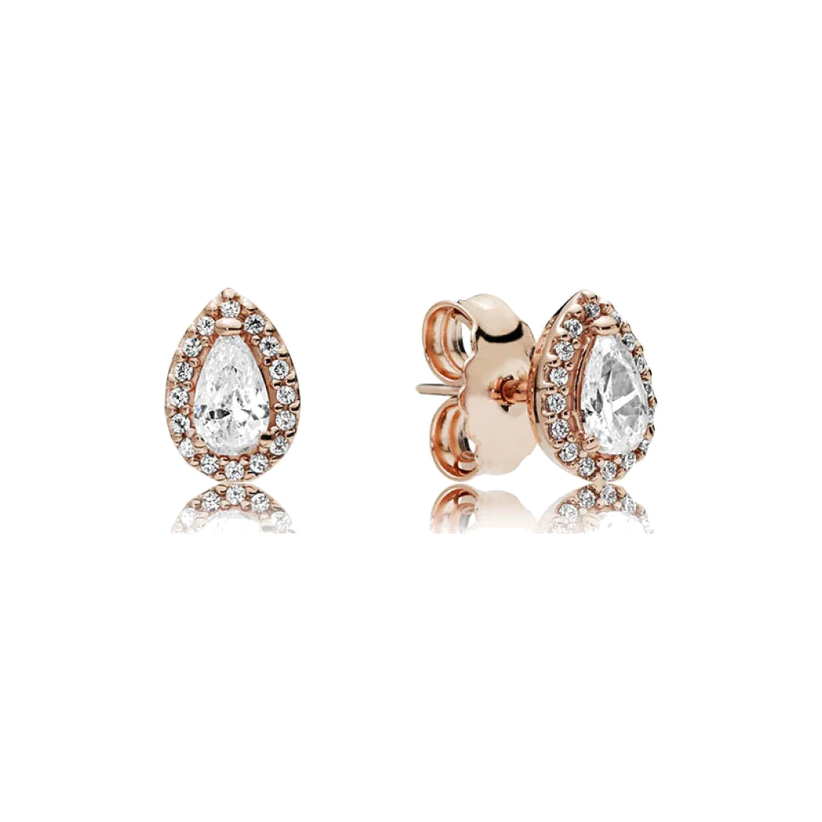 Pendientes Pandora botón mujer plata circonita - Bijuvera