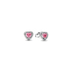 Pendientes Pandora de Botón Corazón Rosa - Bijuvera