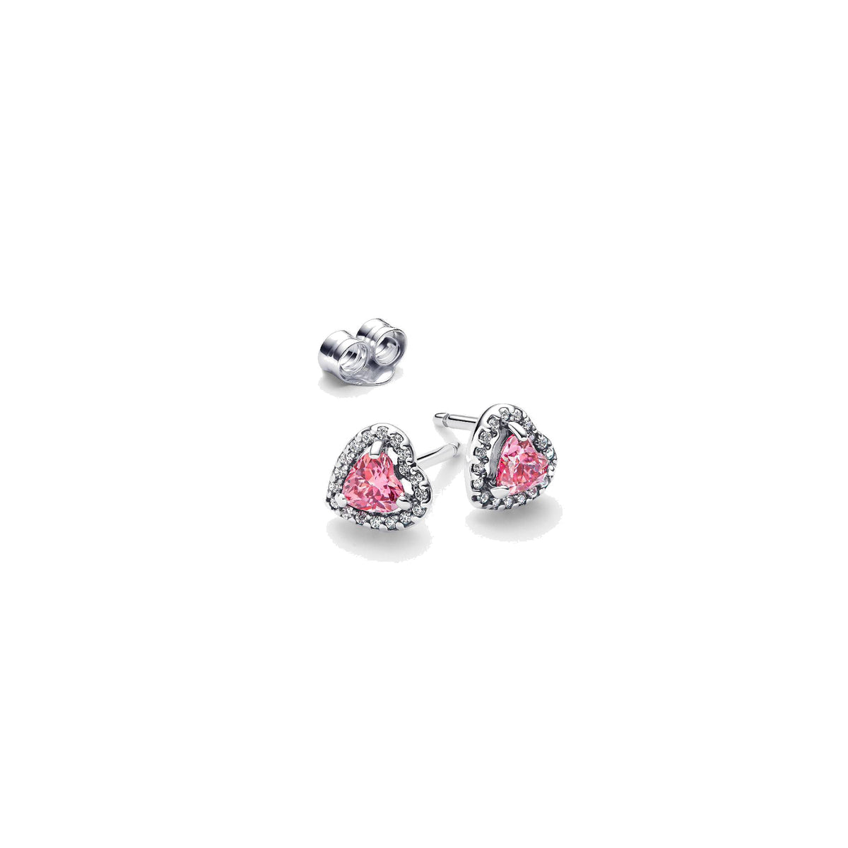 Pendientes Pandora de Botón Corazón Rosa - Bijuvera