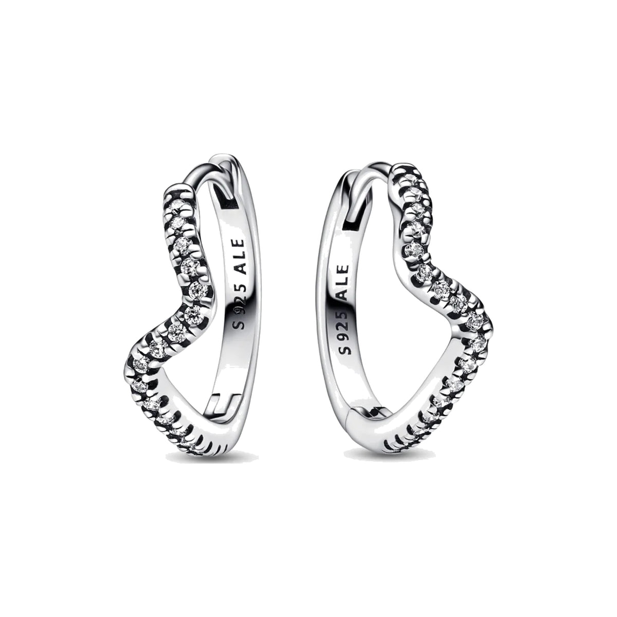 Pendientes Pandora de aro 292545C01 Ola brillante - Bijuvera