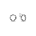 Pendientes Pandora de botón Reversibles Círculo en Pavé & Logo - Bijuvera