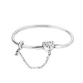 Pulsera Corazón Love Forever con Cadena de Seguridad - Bijuvera